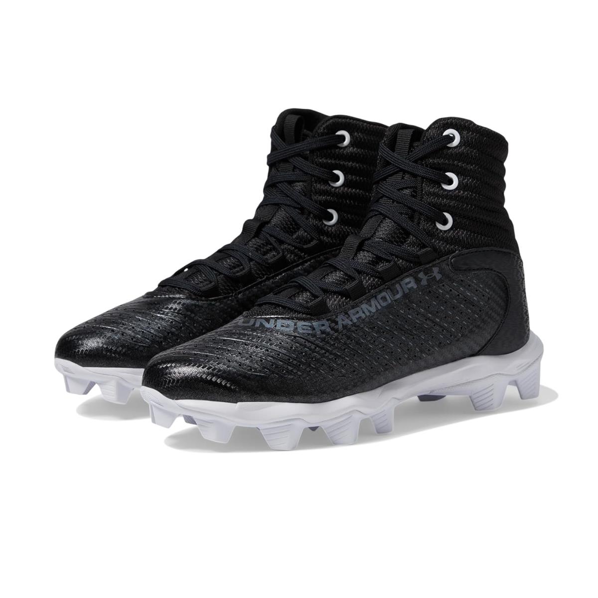 Boy`s Shoes Under Armour Kids Highlight Fran RM 2.0 Toddler/little Kid/big Kid Black/White/Metallic Gunmetal