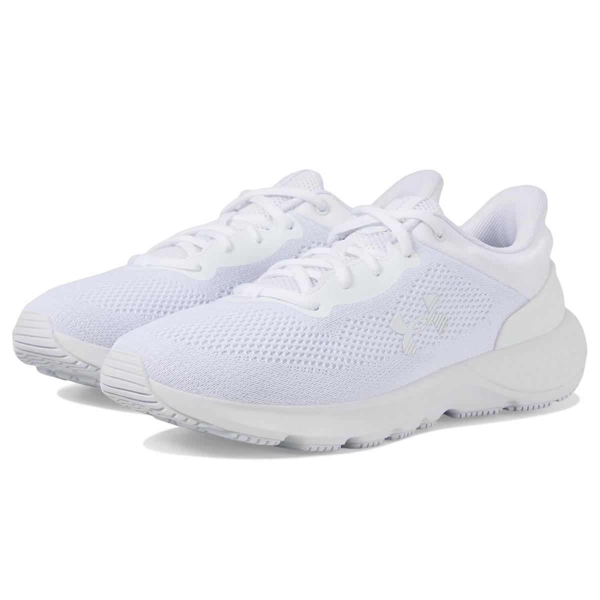 Woman`s Sneakers Athletic Shoes Under Armour Charged Escape 4 Knit White/White/White