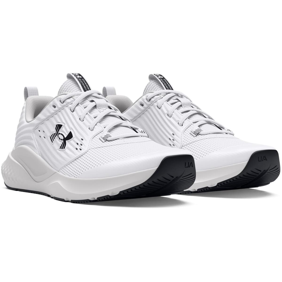 Woman`s Shoes Under Armour Charged Commit 4 Training Shoes White/Distant Gray/Black