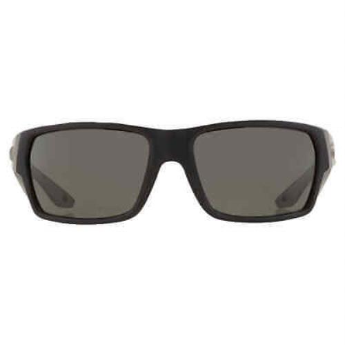 Costa Del Mar Tailfin Grey Polarized Glass Rectangular Men`s Sunglasses 6S9113 - Frame: Black, Lens: Grey