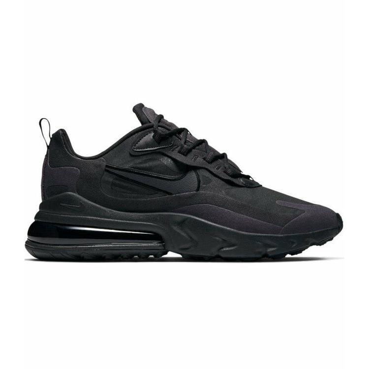 Men`s Nike Air Max 270 React Triple Black Athletic Casual Sneakers AO4971 003 - Triple Black