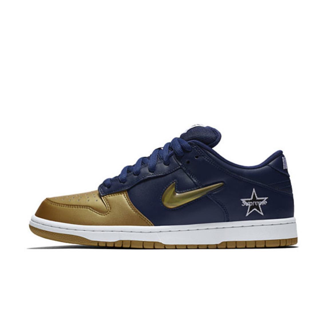 Nike SB Dunk Low Supreme Jewel Swoosh Gold CK3480-700 Sz:7.5-13