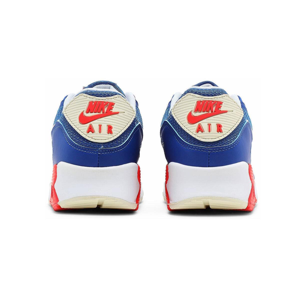 Nike Men`s Air Max 90 `usa 2021 Blue` DM8316-400 Crimson/white/milk SZ 6-15 - Crimson/White/Milk