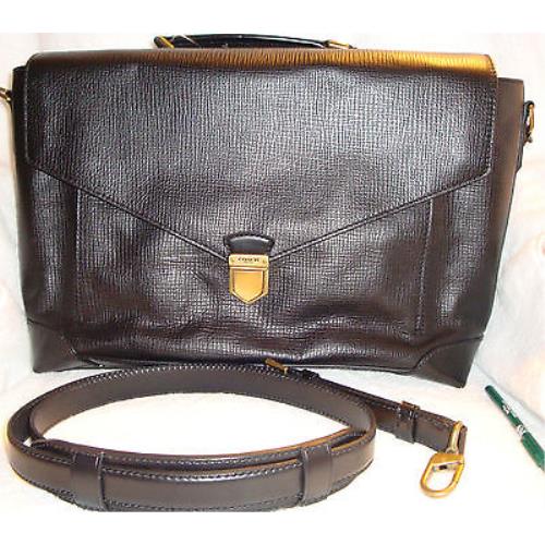 Coach Black Crosby Box Grain Leather Flap Briefcase Bag J1373-70961