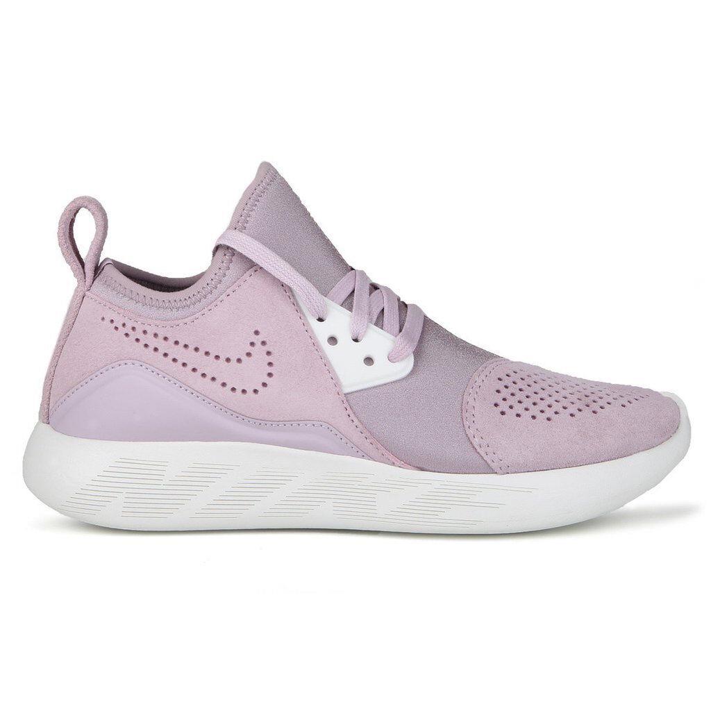 Women`s Nike Lunar Charge Premium Suede Light Weight Athletic Sneaker 923286 500 - Iced Lilac/Summit White