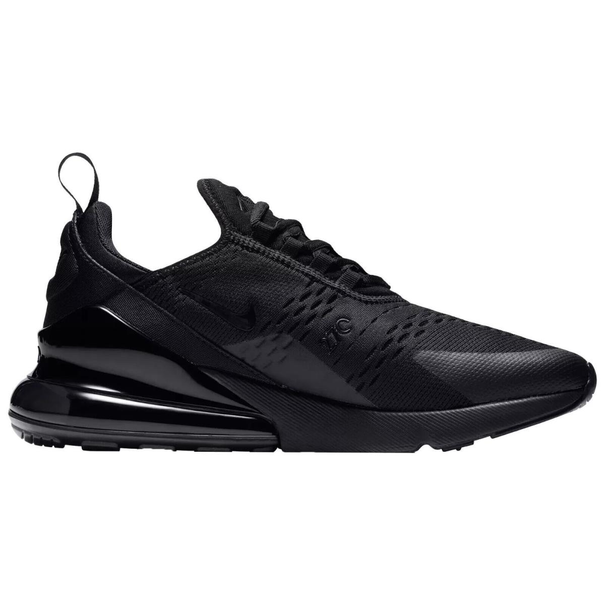 Nike Air Max 270 Men`s Casual Shoes Triple Black US Sizes 7-14 - Triple Black