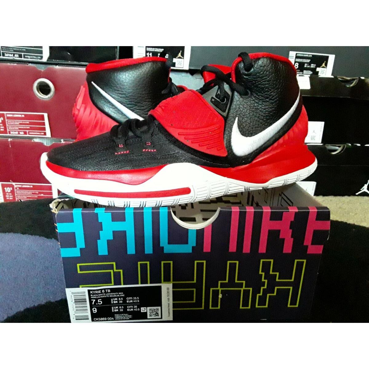 Nike Air Zoom Kyrie Irving 6 TB Bred Black White University Red Bulls CK5869 004