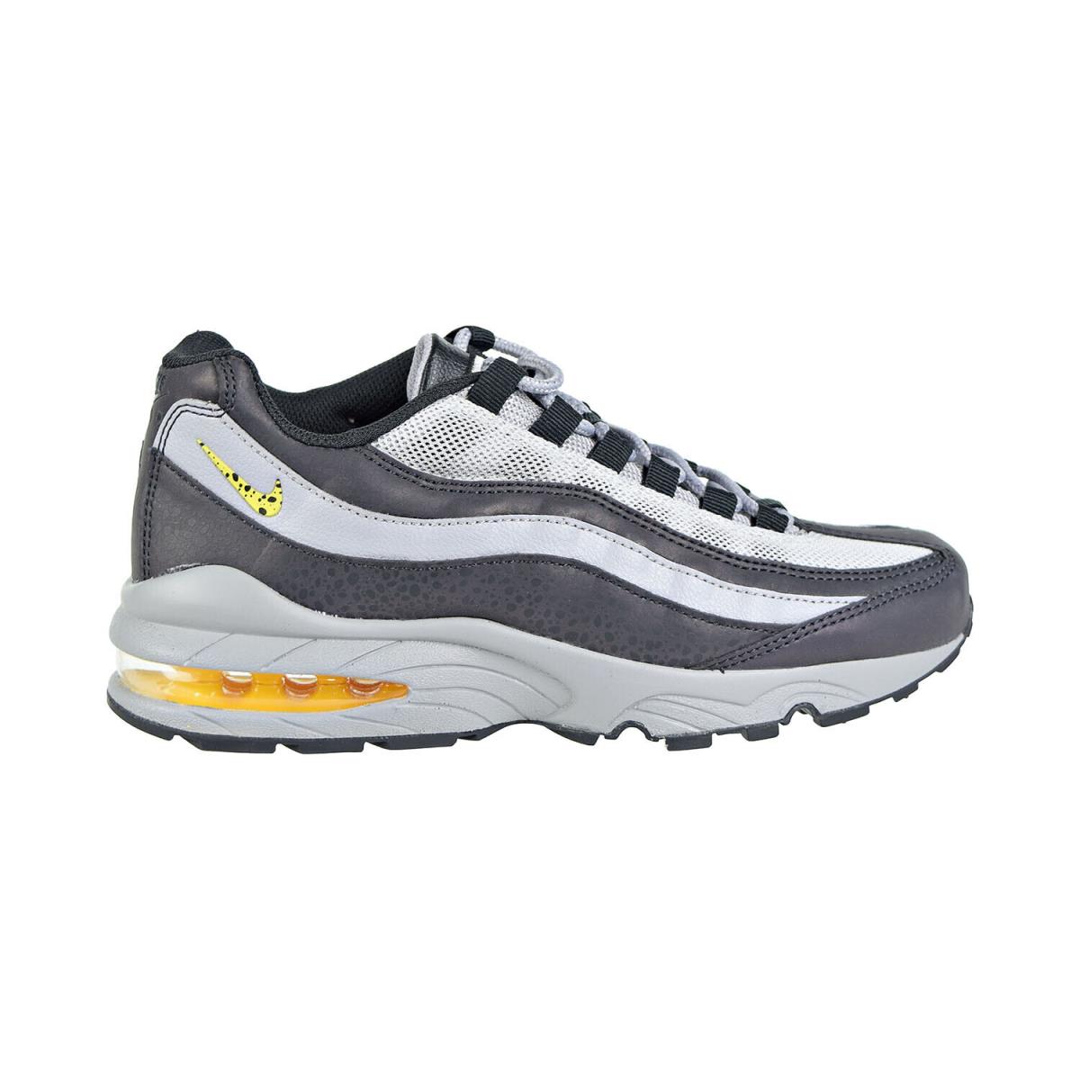 Grade School Youth Size Nike Air Max 95 Off Noir Fashion BV1245 001 - Off Noir/Atmosphere Grey/Dynamic Yellow