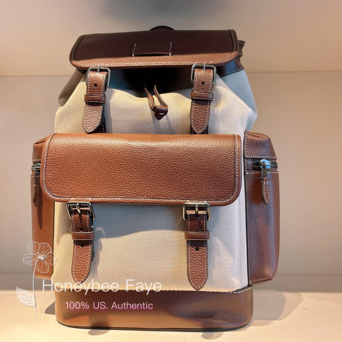 Coach Men`s Sprint Backpack In Signature Jacquard CE523/CO933/CR322/CT014 CR322 Black Antique Nickel/Natural Multi