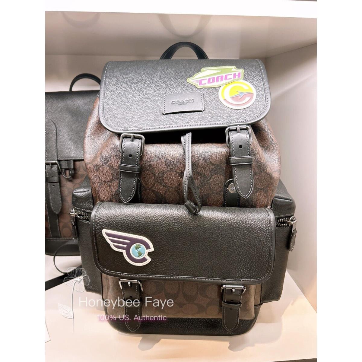 Coach Men`s Sprint Backpack In Signature Jacquard CE523/CO933/CR322/CT014 CT014 Gunmetal/Mahogany Multi