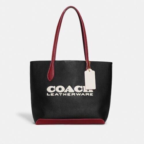 Coach Colorblock Leather Kia Tote Black Multi