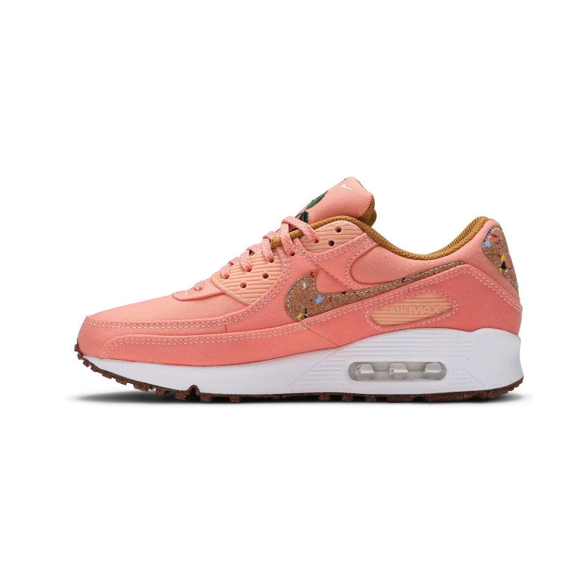 Nike Women`s Air Max 90 SE `cork Apricot Agate` DD0384-800 Milk/wheat SZ 5-15 - White/Milk/Wheat