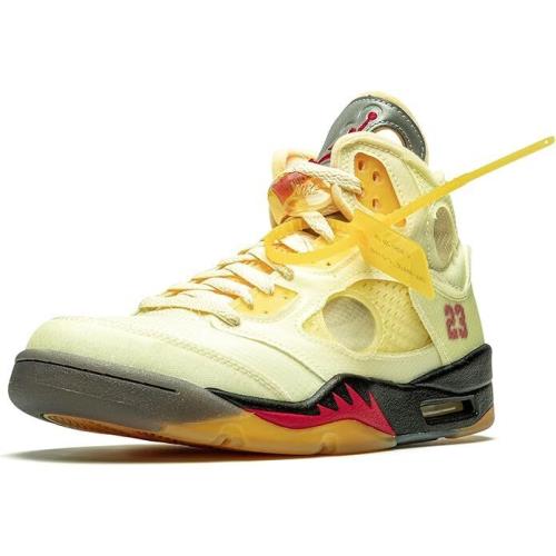 Nike Air Jordan 5 Retro` Off-white Sail` Fashion Sneakers DH8565 100 - Ivory