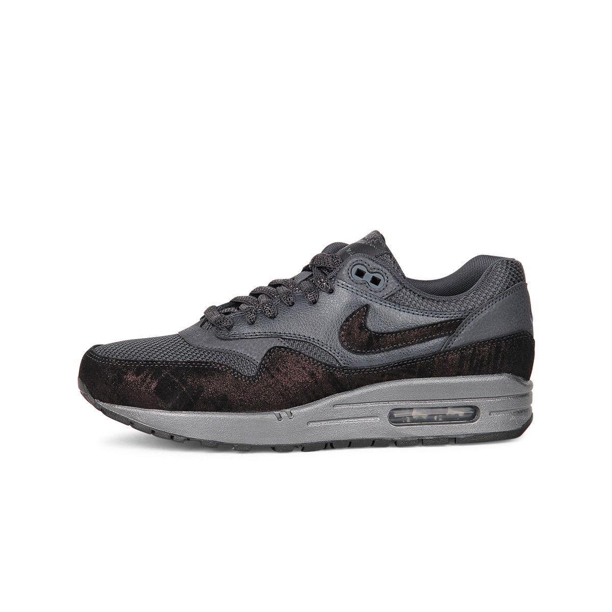 Women`s Nike Air Max 1 Premium Anthracite Athletic Fashion Sneaker 454746 007