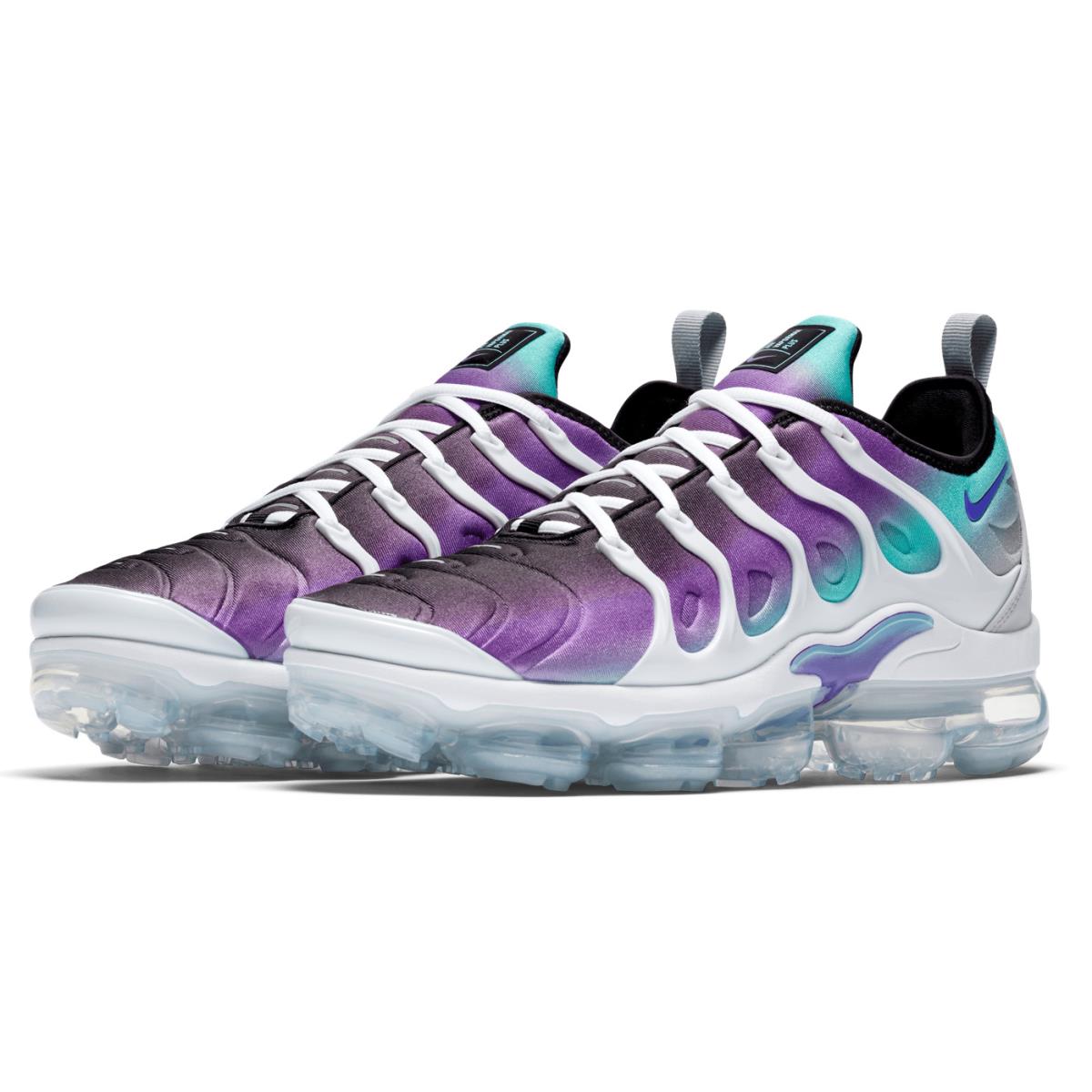 Men`s Nike Air Vapormax Plus `grape` 924453 101 - White/Fierce Purple/Aurora Green/Black