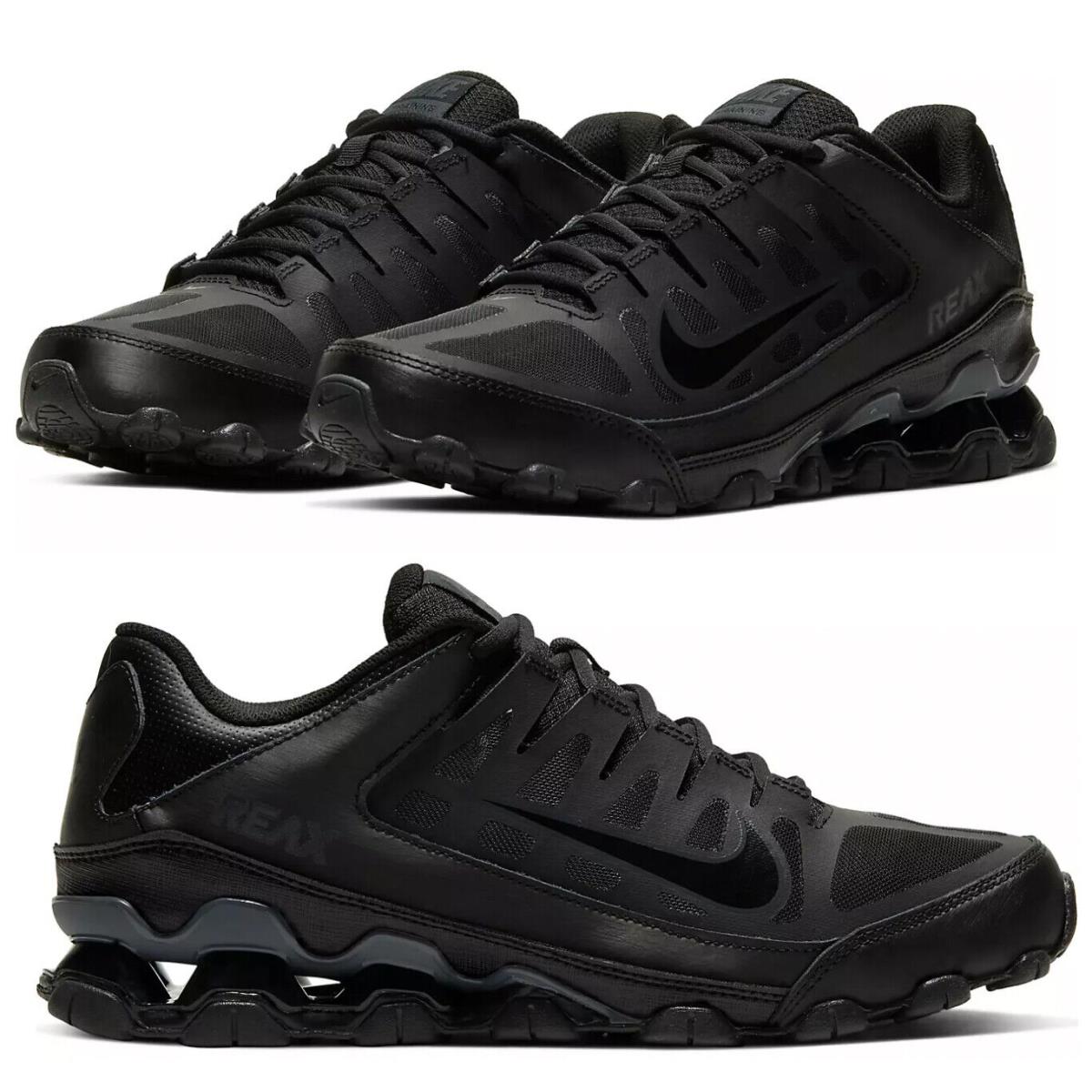 Nike Reax TR8 Men`s Athletic Sneakers Gym Training Triple Black All Sizes - Black