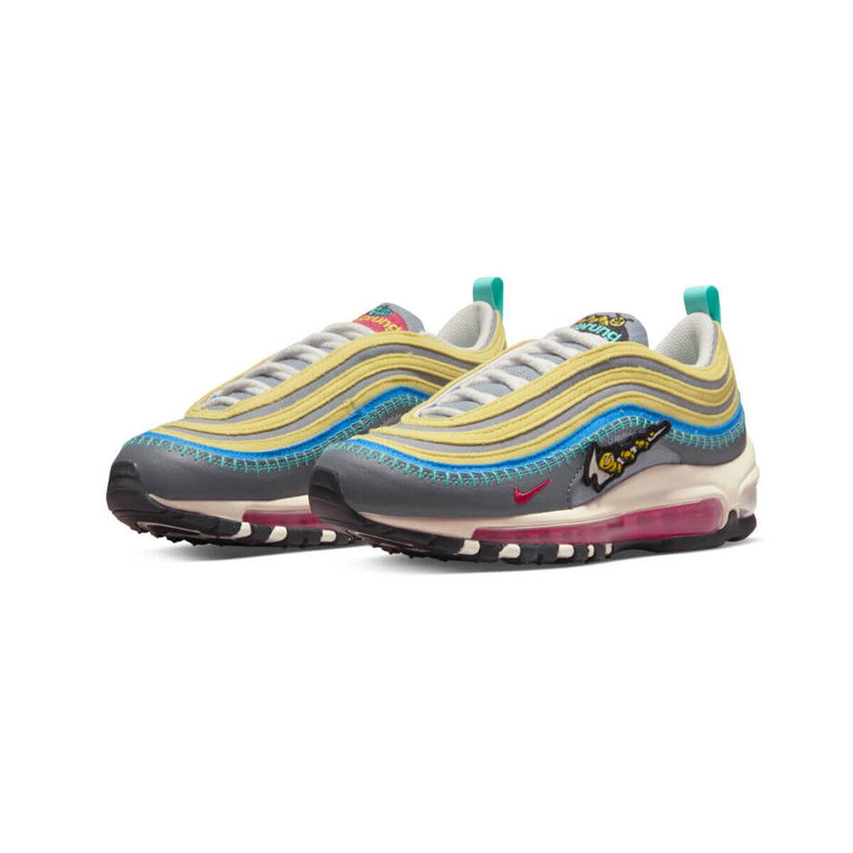 Nike GS Air Max 97 SE Air Sprung Kids DN4381-001 Iron Grey/celery SZ 1Y-7Y - Iron Grey/Grey/Celery/Phantom