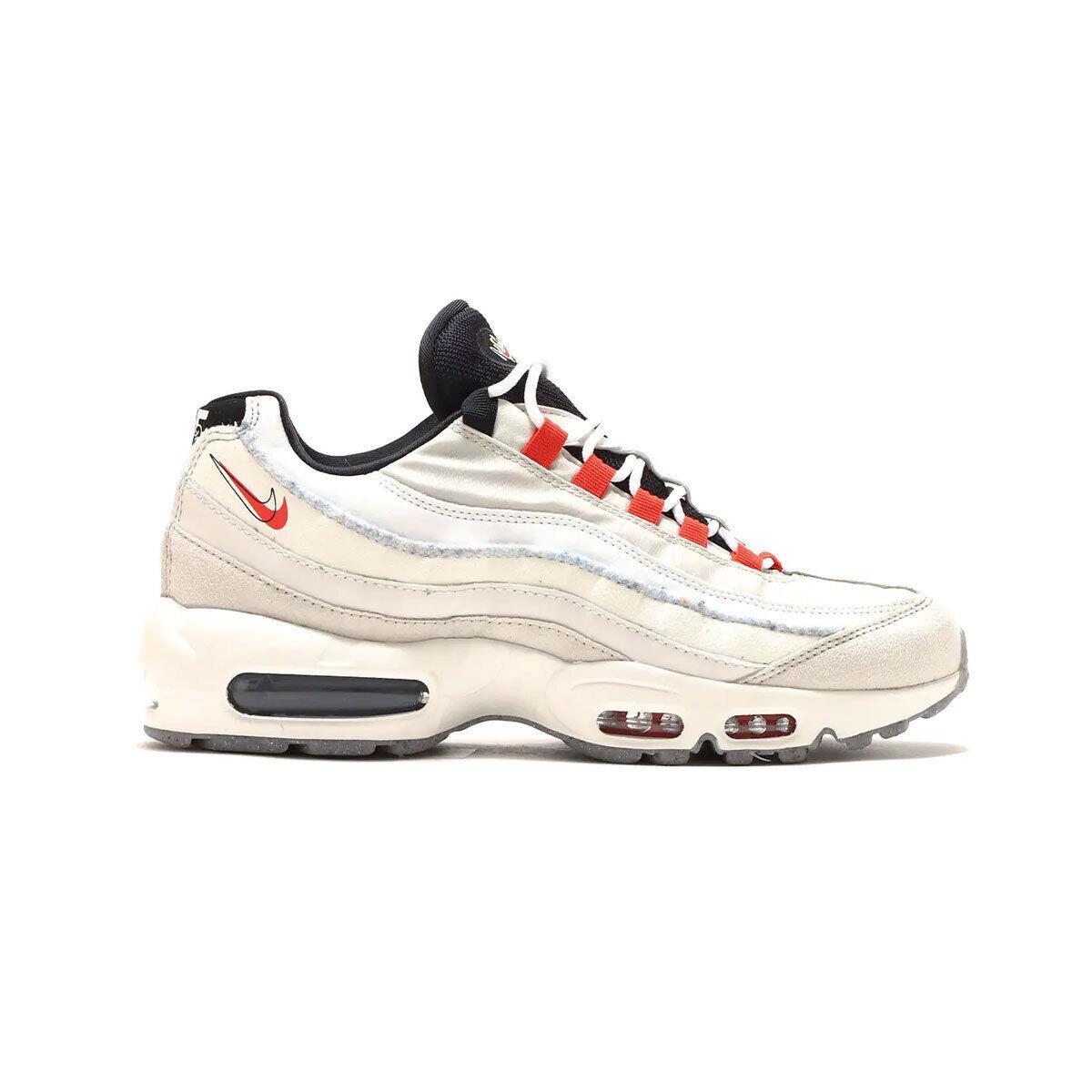 Nike Men`s Air Max 95 Light Bone Habanero Red DQ0268-002 Size 11 11.5