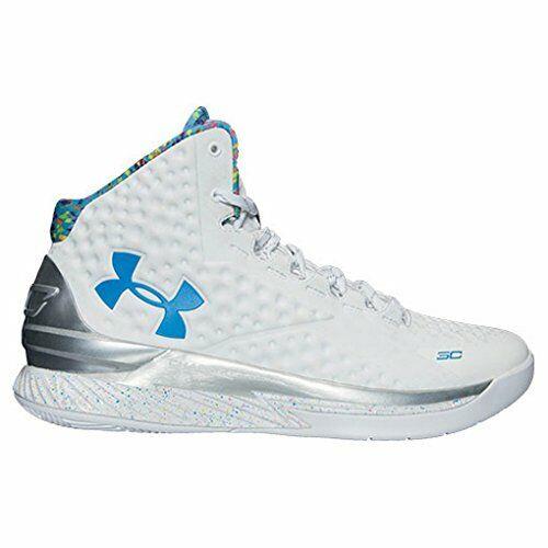 Under Armour Men`s Curry 1 Splash Party White/blue Sz 8 1286288-100 Basketball