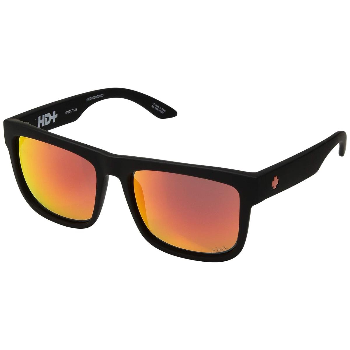 Unisex Sunglasses Spy Optic Discord Dale Jr/Matte Black/HD Plus Gray Green/Orange Spectra Mirror