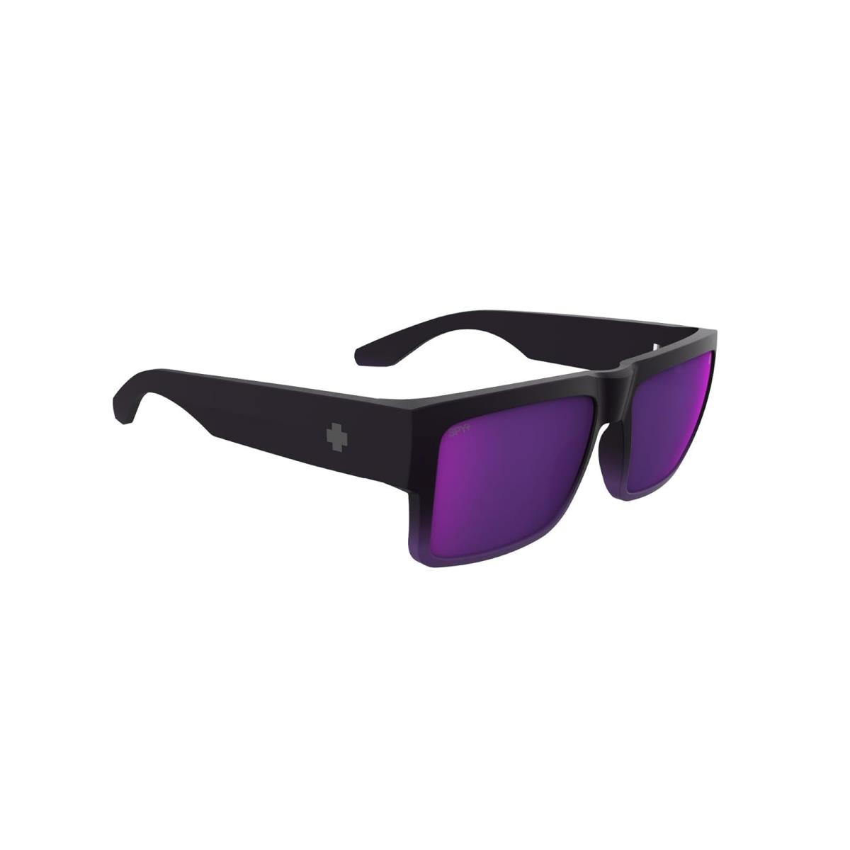 Unisex Sunglasses Spy Optic Cyrus Soft Matte Purple Fade Happy Gray Green with Dark Purple Mirror