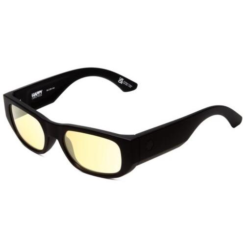 Spy Optics Genre Oval Acetate Designer Sunglasses Matte Black/happy Yellow 54 mm