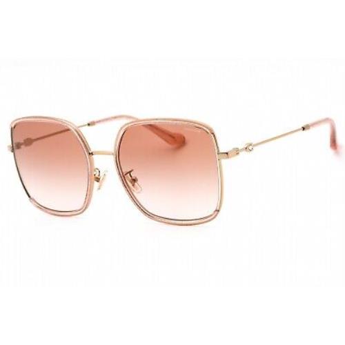 Coach 0HC7139BD 940813 Sunglasses Rose Gold Pink Glitter Frame Pink Gradient