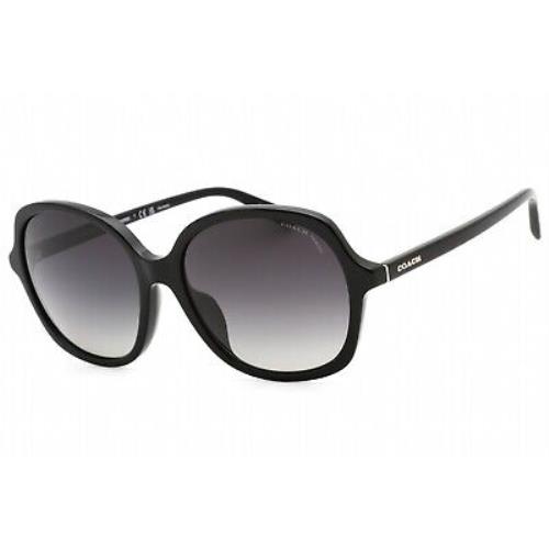 Coach 0HC8360U 5002T3 Sunglasses Black Frame Polarized Grey Gradient Lenses 57mm