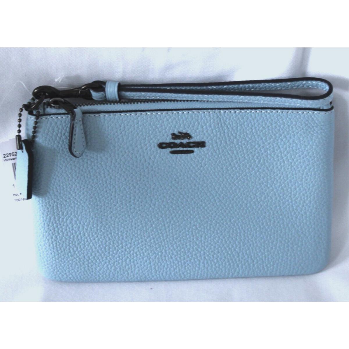 Coach Polish Pebble Small Wristlet Waterfall