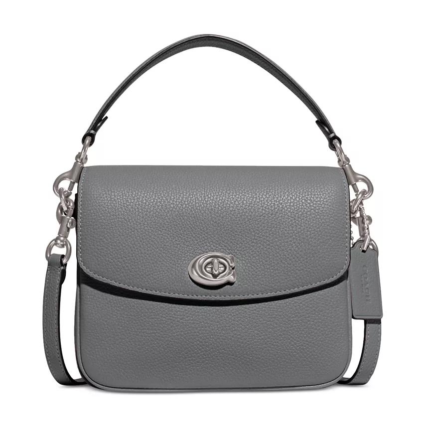 Coach Polished Pebbled Leather Cassie Crossbody 19 Gray
