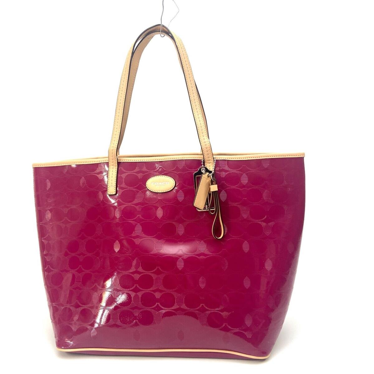 Coach Metro Embossed Leather Tote F31944 Cranberry