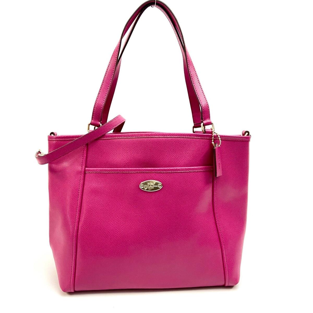 Coach Crossgrain Leather Pocket Tote F34497 Cranberry