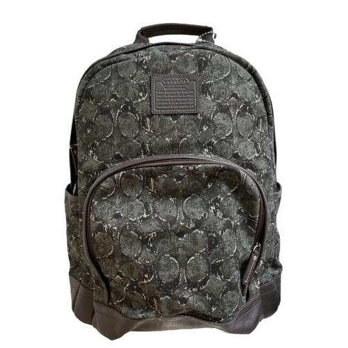 Coach Heritage Web Canvas Printed Backpack Leather Bottom Trims Camouflage