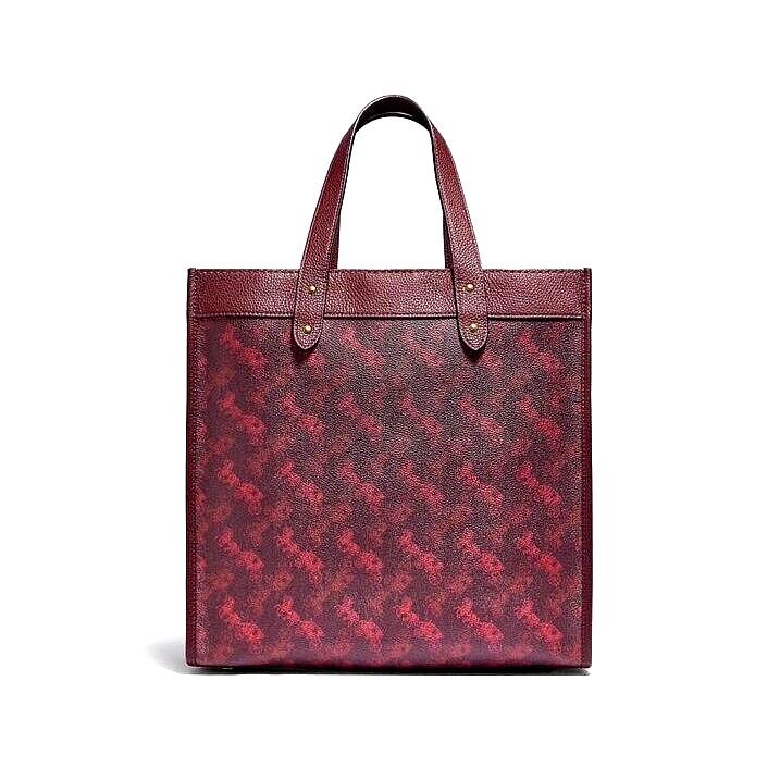 Coach Horse Carriage Coated Canvas Oxblood Shoulder Tote Bag - 89143