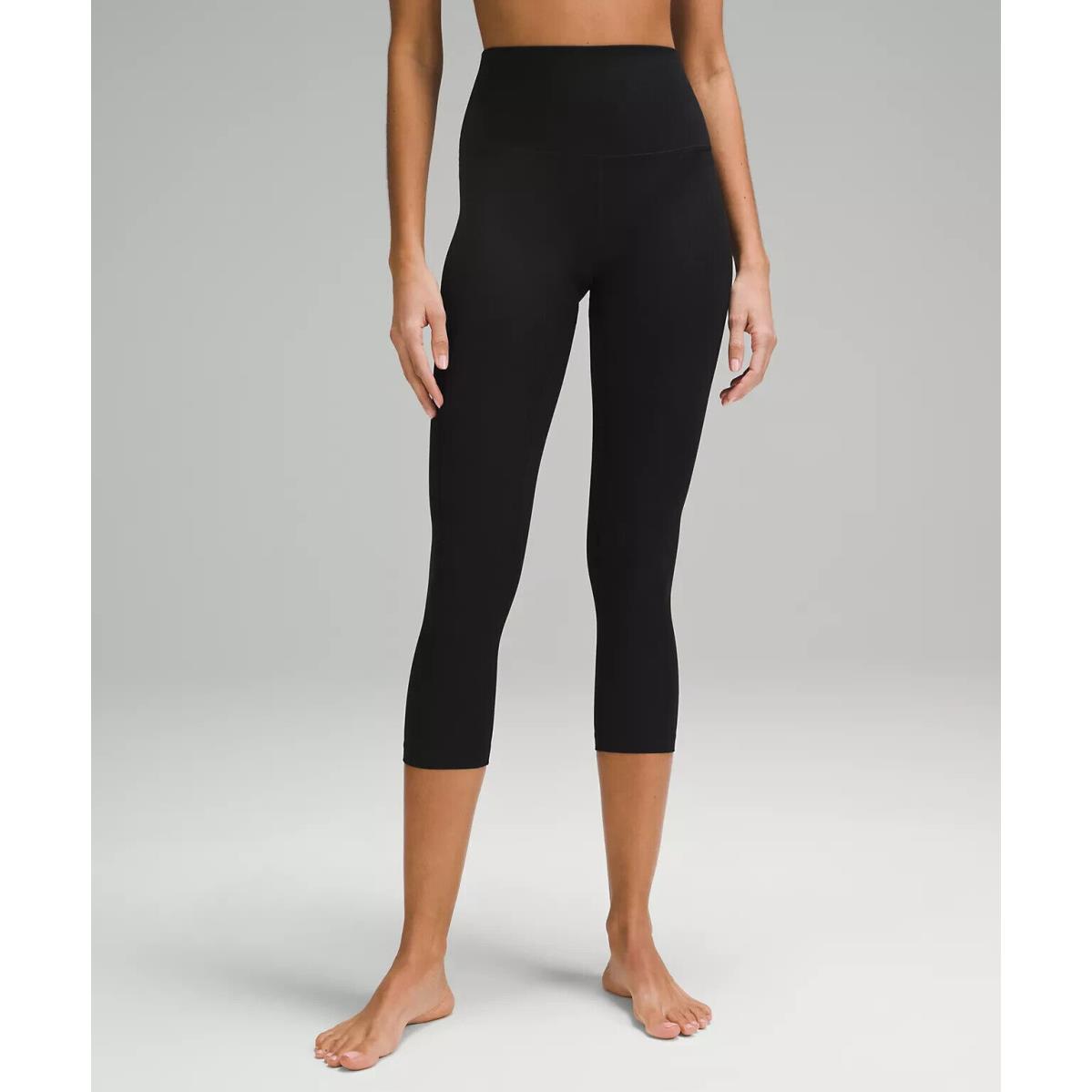 Lululemon Align High-rise Ribbed Crop 23 Black Size 4. LW6CIAS