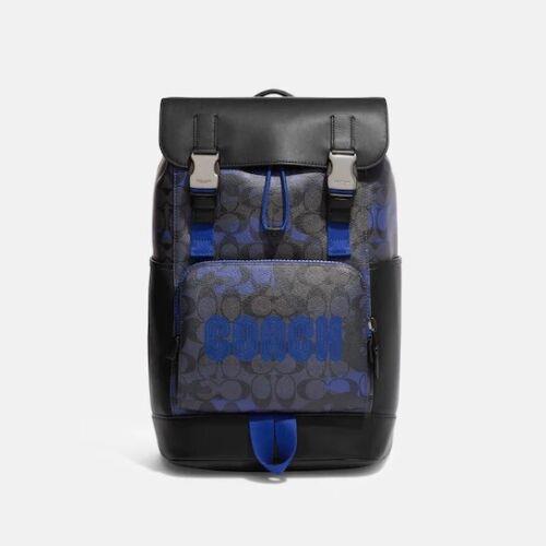 Coach Track Backpack In Signature Canvas/camo Print Was