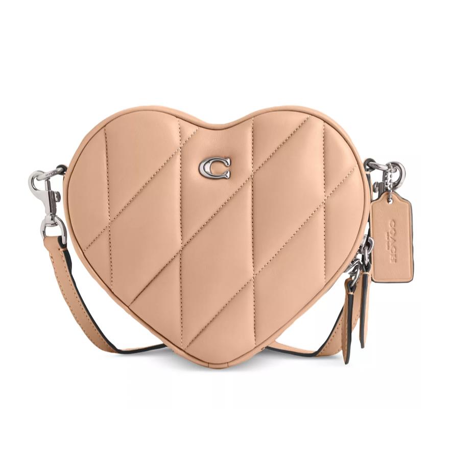 Coach Quilted Leather Heart Crossbody Lh/buff