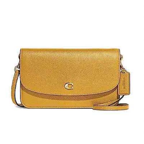Coach Women`s Polished Pebble Leather Hayden Crossbody Yellow Gold One Size - Yellow, Exterior: Yellow