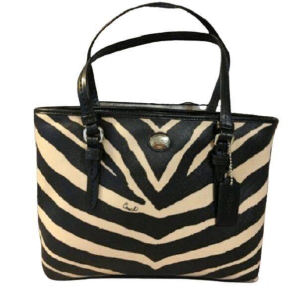 Coach Peyton Zebra Top Handle Tote