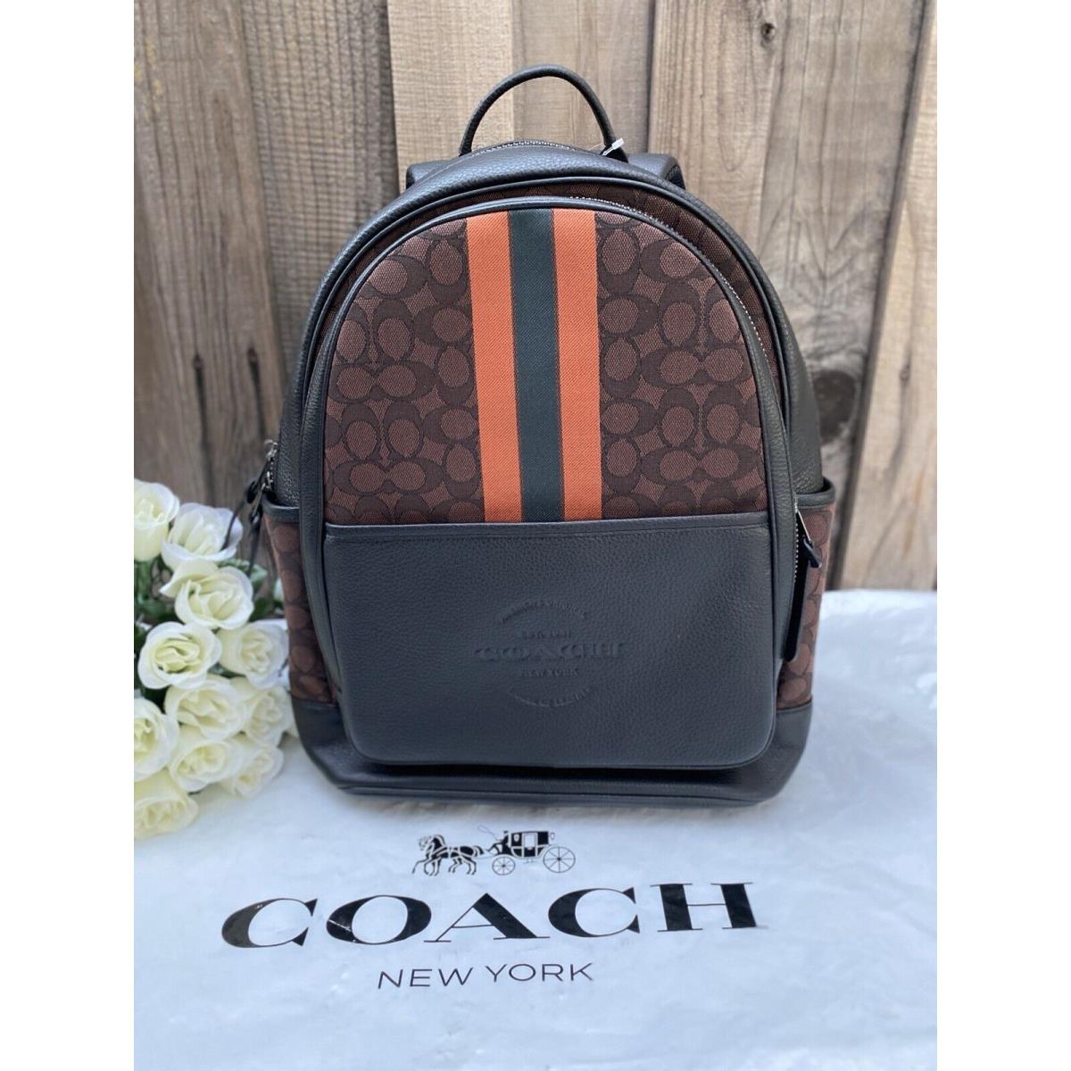 Coach Thompson Backpack in Signature Jacquard with Varsity Stripe C5389