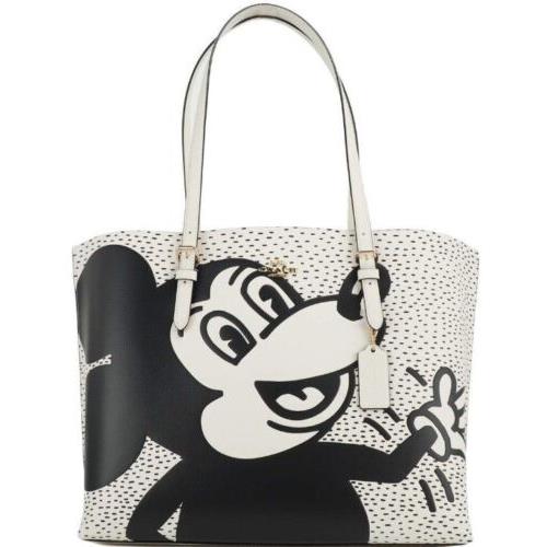 Coach Women`s C6978 Mickey Mouse X Keith Haring Mollie Large Leather Tote Bag