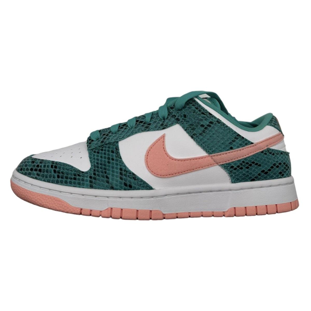 Nike Dunk Low Washed Teal Snakeskin Bleached Coral DR8577-300 - Men`s Size 9 - Multicolor