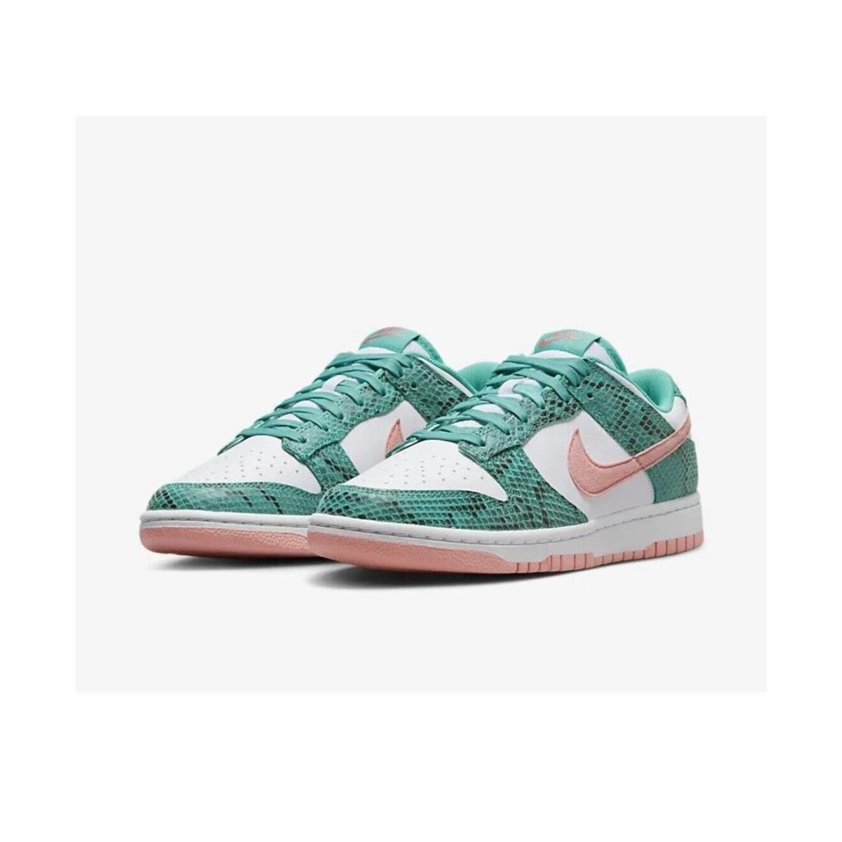 Nike Dunk Low Snakeskin Washed Teal Bleached Coral Mens DR8577-300 Size 9.5 - Green