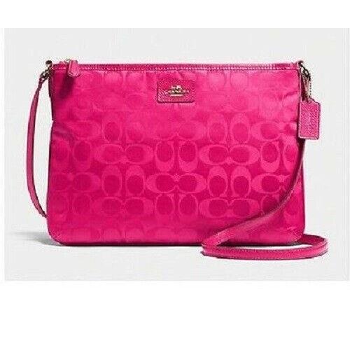 Coach 35454 Crossbody IN Signature Nylon Pink Ruby