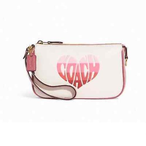 Coach Nolita 19 with Stripe Heart Motif IN Colors: Gold/chalk Multi