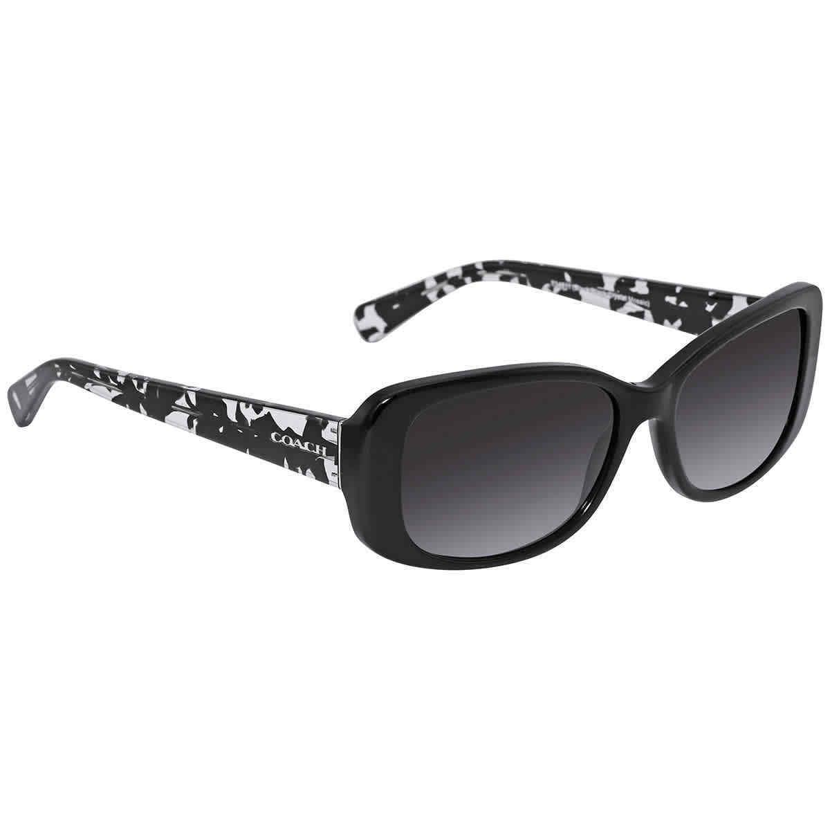 Coach Women`s Black Rectangle Sunglasses w/ Gradient Lens - HC8168-534811-56