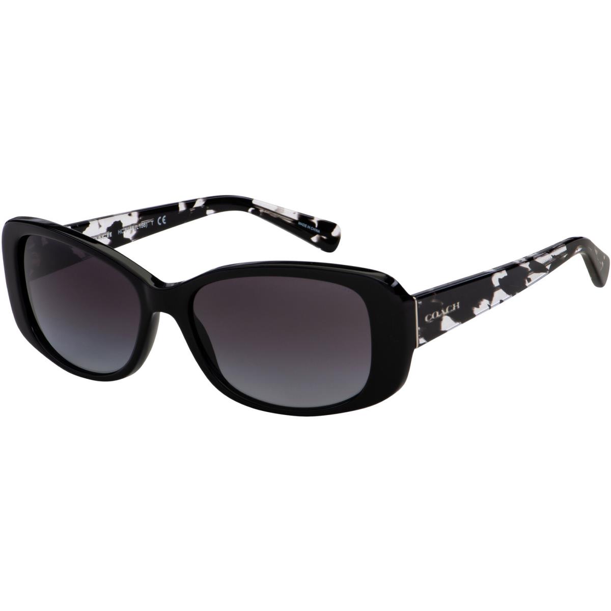 Coach Women`s Black Rectangle Sunglasses w/ Gradient Lens - HC8168-534811-56