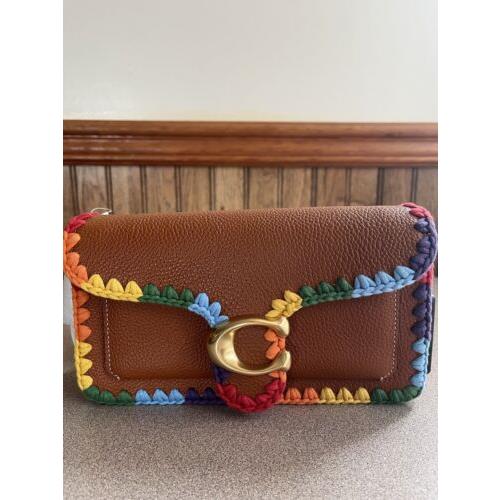 Coach Tabby Chain Clutch with Rainbow Crochet CJ642