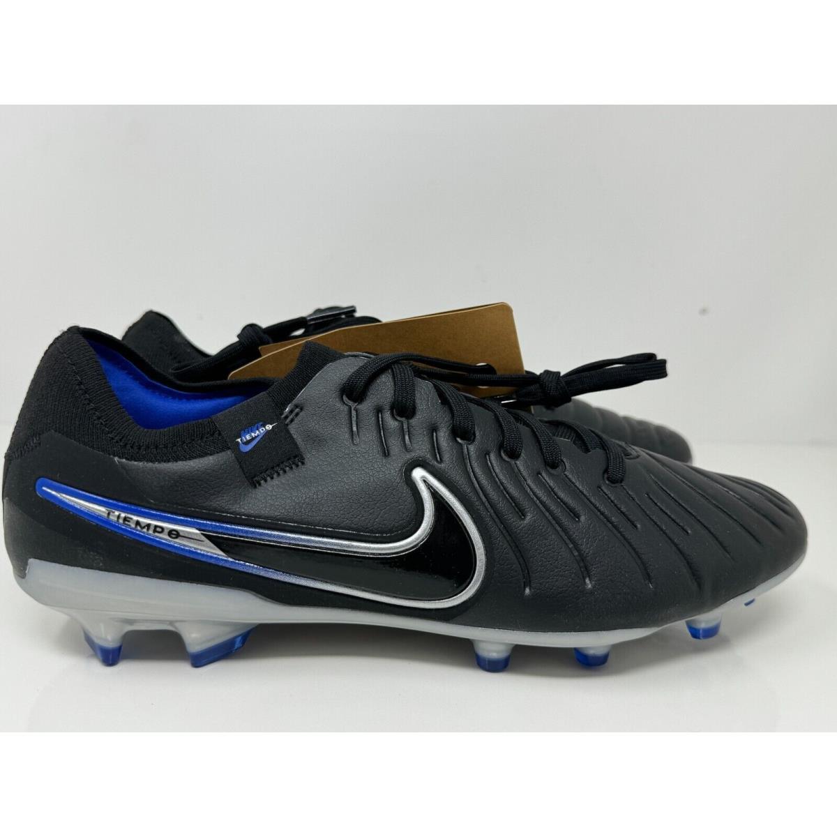 Nike Legend 10 Pro FG Men`s Size 8 Black/chrome-hyper Royal DV4333-040 Nolid - Black/Hyper Royal/Chrome