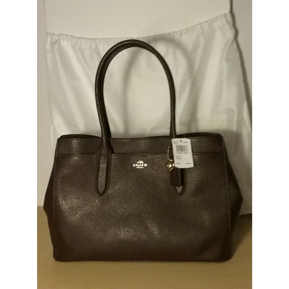 Coach Bailey Carryall Tote Oxblood Crossgrain Leather Tag Laptopsiz Fash Brands